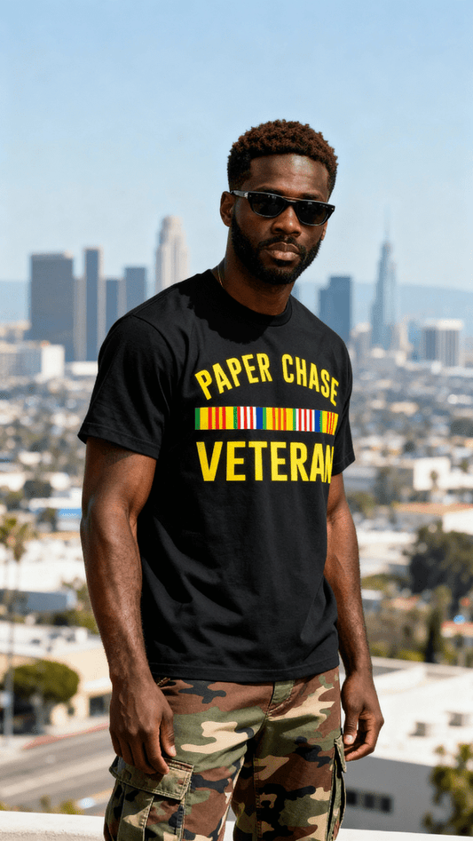 Paper Chase Veteran - Black T-Shirt