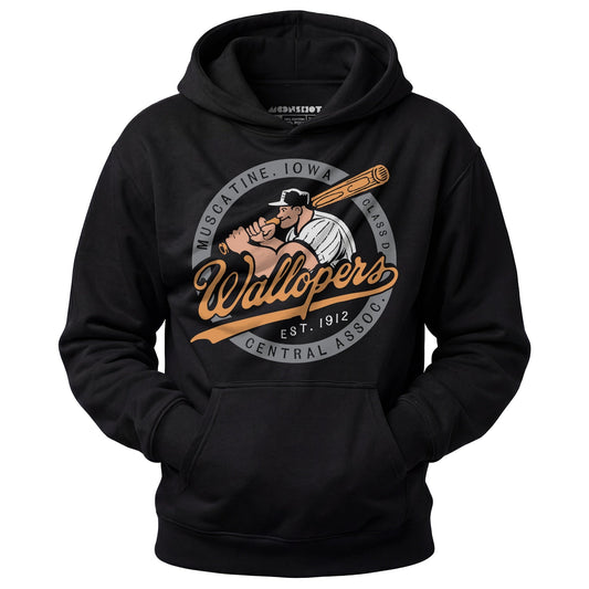 Muscatine Wallopers - Iowa  - Vintage Defunct Baseball Teams - Unisex Hoodie - Private Fashion Collection 