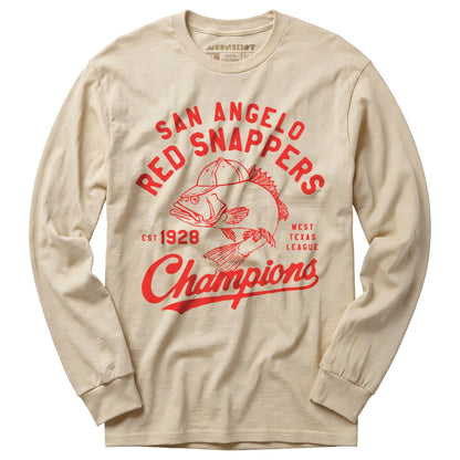 San Angelo Red Snappers - Texas - Vintage Defunct Baseball Teams - Long Sleeve T-Shirt - Private Fashion Collection 