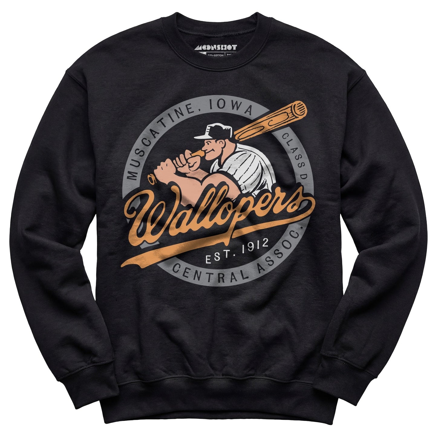 Muscatine Wallopers - Iowa  - Vintage Defunct Baseball Teams - Unisex Sweatshirt - Private Fashion Collection 