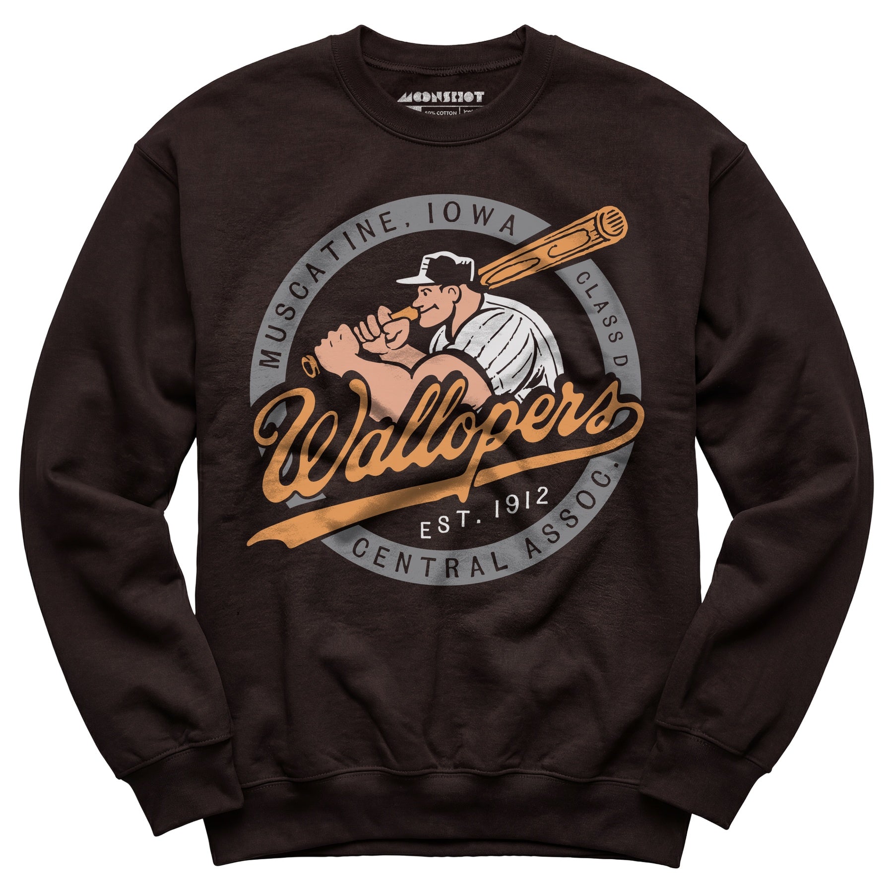 Muscatine Wallopers - Iowa  - Vintage Defunct Baseball Teams - Unisex Sweatshirt - Private Fashion Collection 