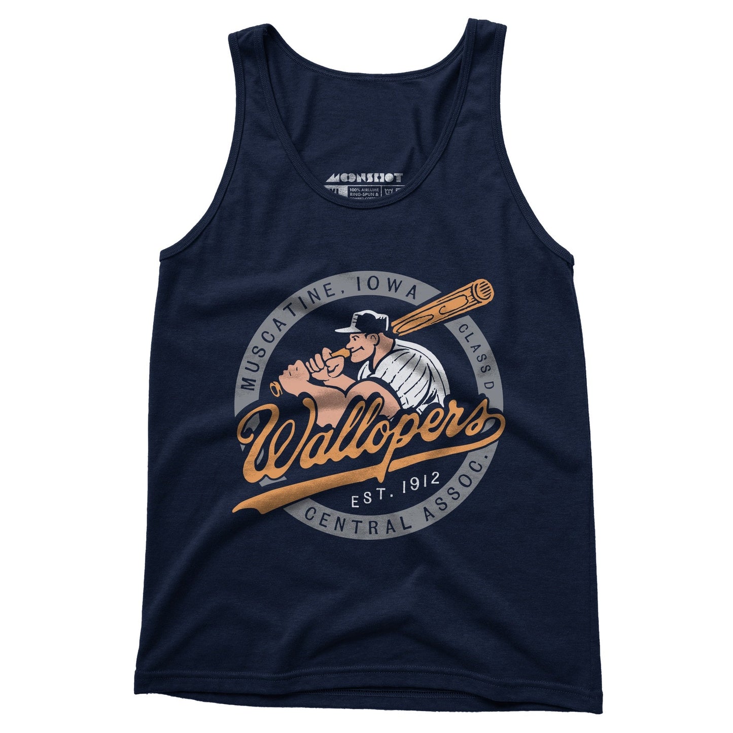 Muscatine Wallopers - Iowa  - Vintage Defunct Baseball Teams - Unisex Tank Top - Private Fashion Collection 