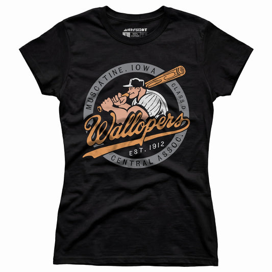Muscatine Wallopers - Iowa  - Vintage Defunct Baseball Teams - Women's T-Shirt - Private Fashion Collection 